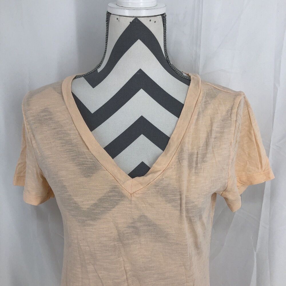 Old Navy Vintage Georgia Peach Slub V Neck Short Sleeve T Shirt 939795 Small